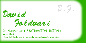 david foldvari business card